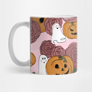 Pink Ghosts and Pumpkins Mug